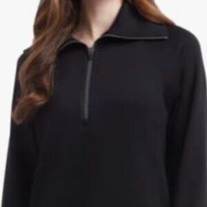 Black (Black Salt) Luxe Half Zip Top